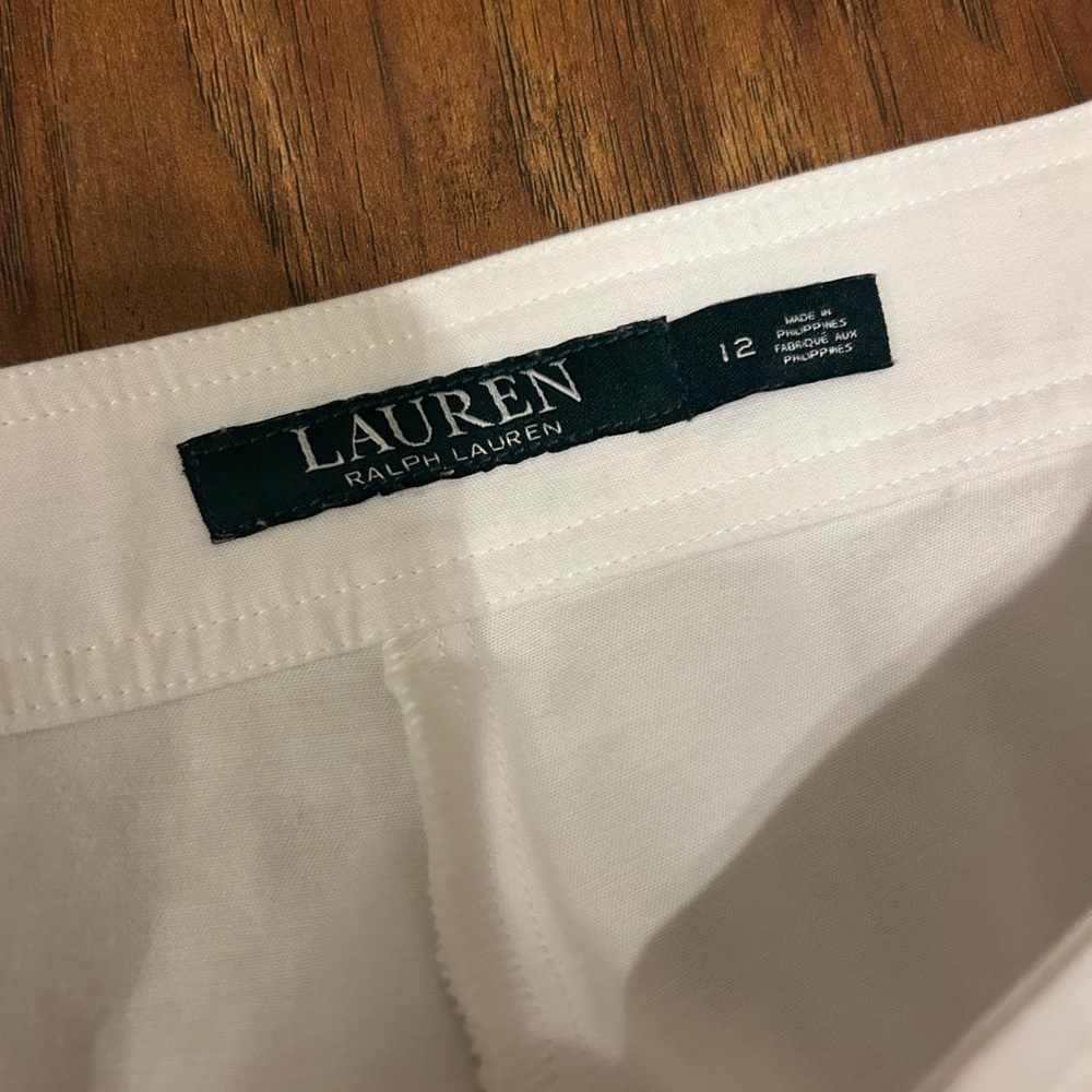 Women’s Cream Cropped Capri Ankle Pants Side Zip Closure 90s Minimalism Classy - Picture 5 of 10